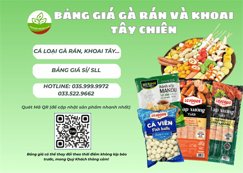 BẢNG GIÁ SỈ GÀ RÁN VÀ KHOAI TÂY CHIÊN MỚI NHẤT 2026