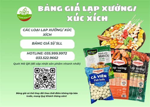 BẢNG GIÁ SỈ HÀNG LẠP XƯỞNG/ XÚC XÍCH MỚI NHẤT 2026