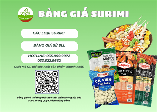 BẢNG GIÁ SỈ SURIMI MỚI NHẤT 2026