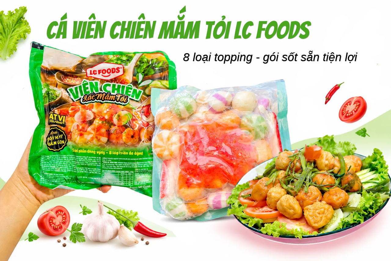 CÁ VIÊN CHIÊN MẮM TỎI LC FOODS, Có sẵn gói sốt, làm món ngon tại nhà thật dễ