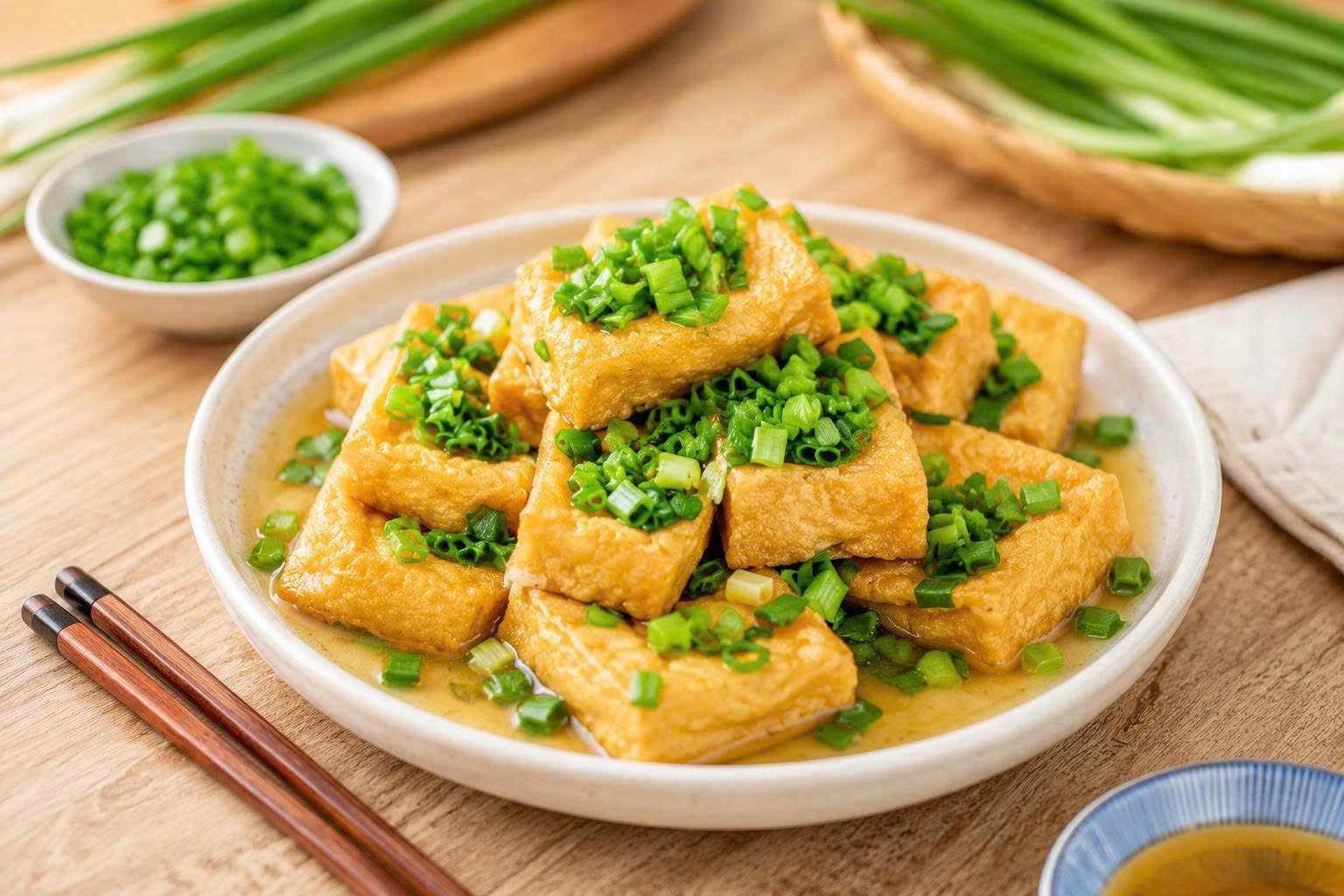 Cách làm ĐẬU HŨ CHIÊN SỐT MẮM HÀNH thơm ngon đậm đà chỉ cần vài phút đơn giản tại nhà