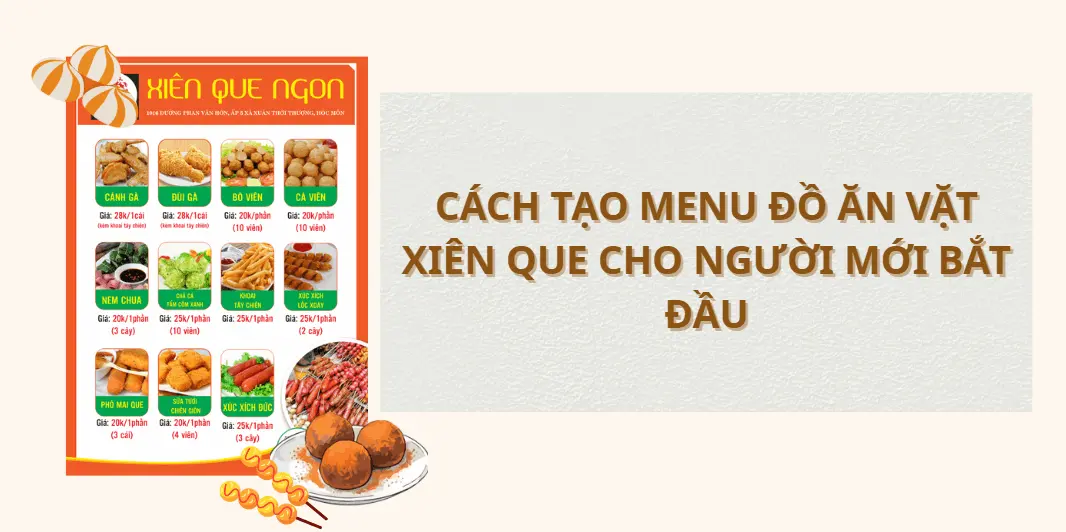 Cách tạo Menu cho đồ ăn vặt chi tiết từ A đến Z cho người mới bắt đầu bán