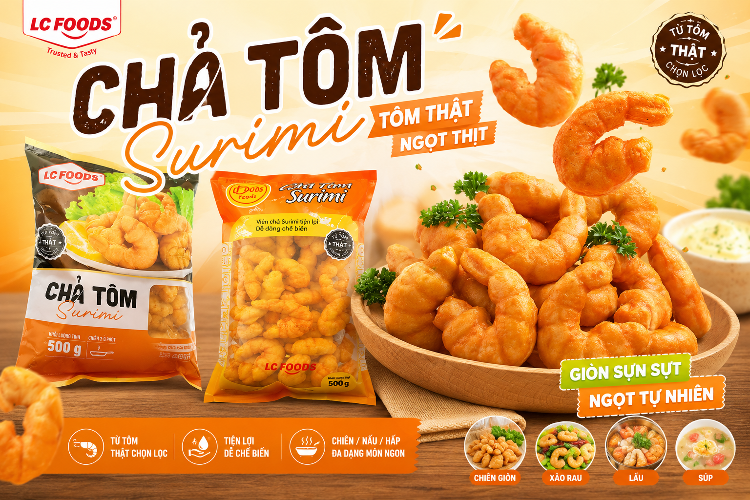 CHẢ TÔM SURIMI LÀ GÌ? GỢI Ý 3 MÓN LÀM TỪ CHẢ TÔM SURIMI DỄ LÀM, HẤP DẪN