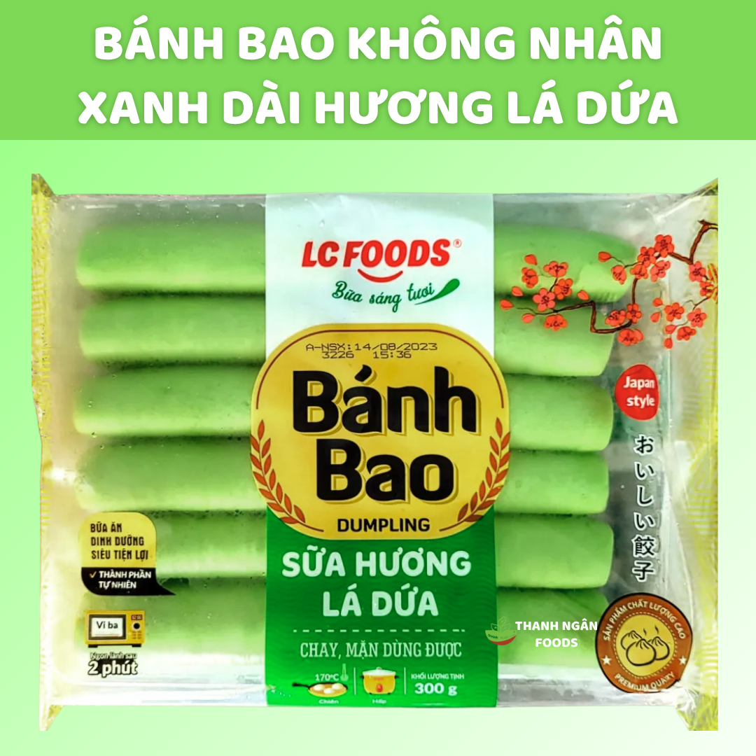 Bánh bao không nhân xanh dài hương lá dứa