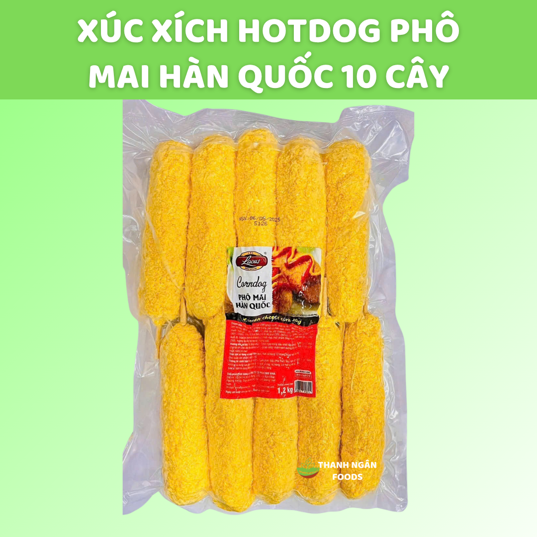 Xúc xích hotdog phô mai Hàn Quốc 10 cây gói 1kg2