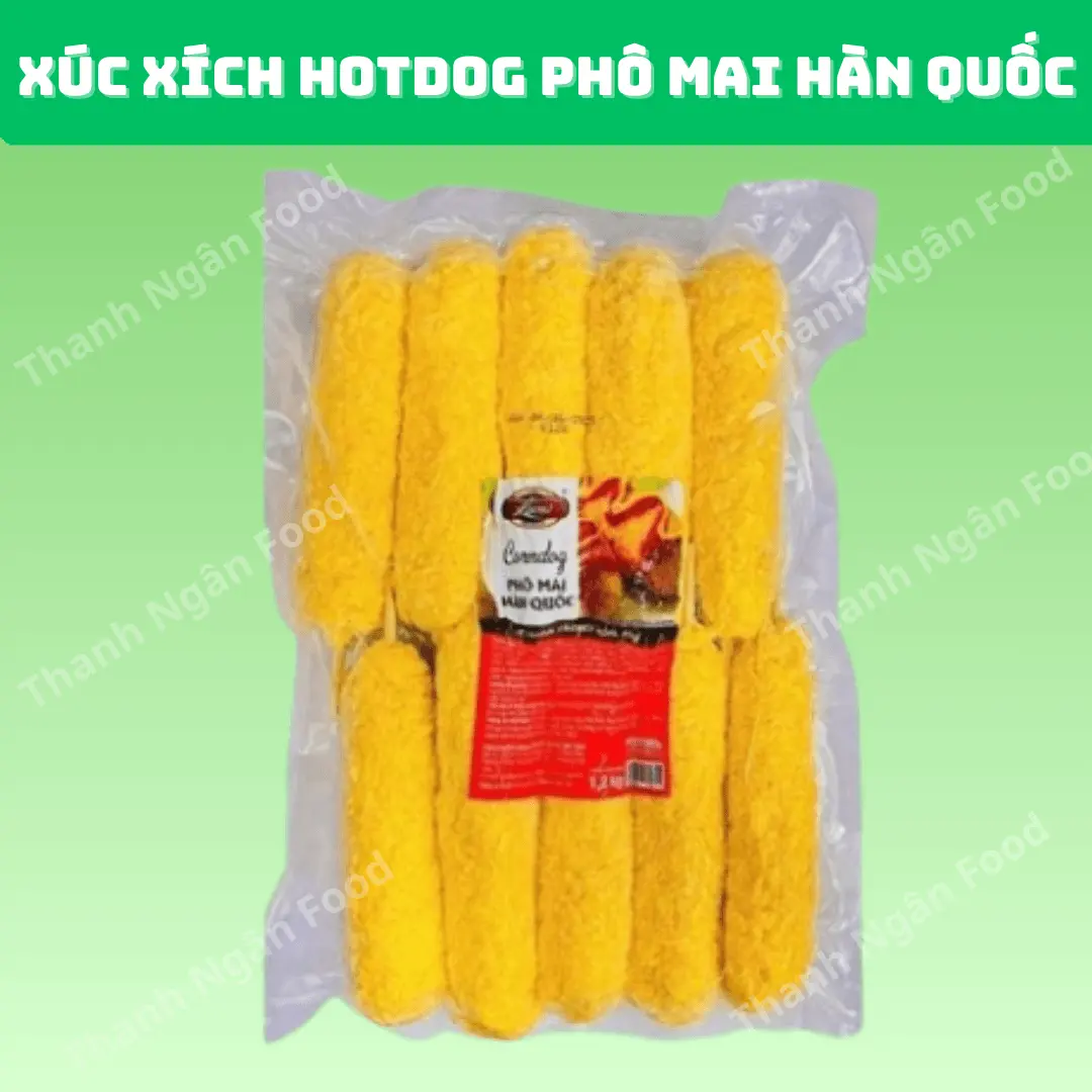 Xúc xích hotdog phô mai Hàn Quốc 10 cây gói 1kg2
