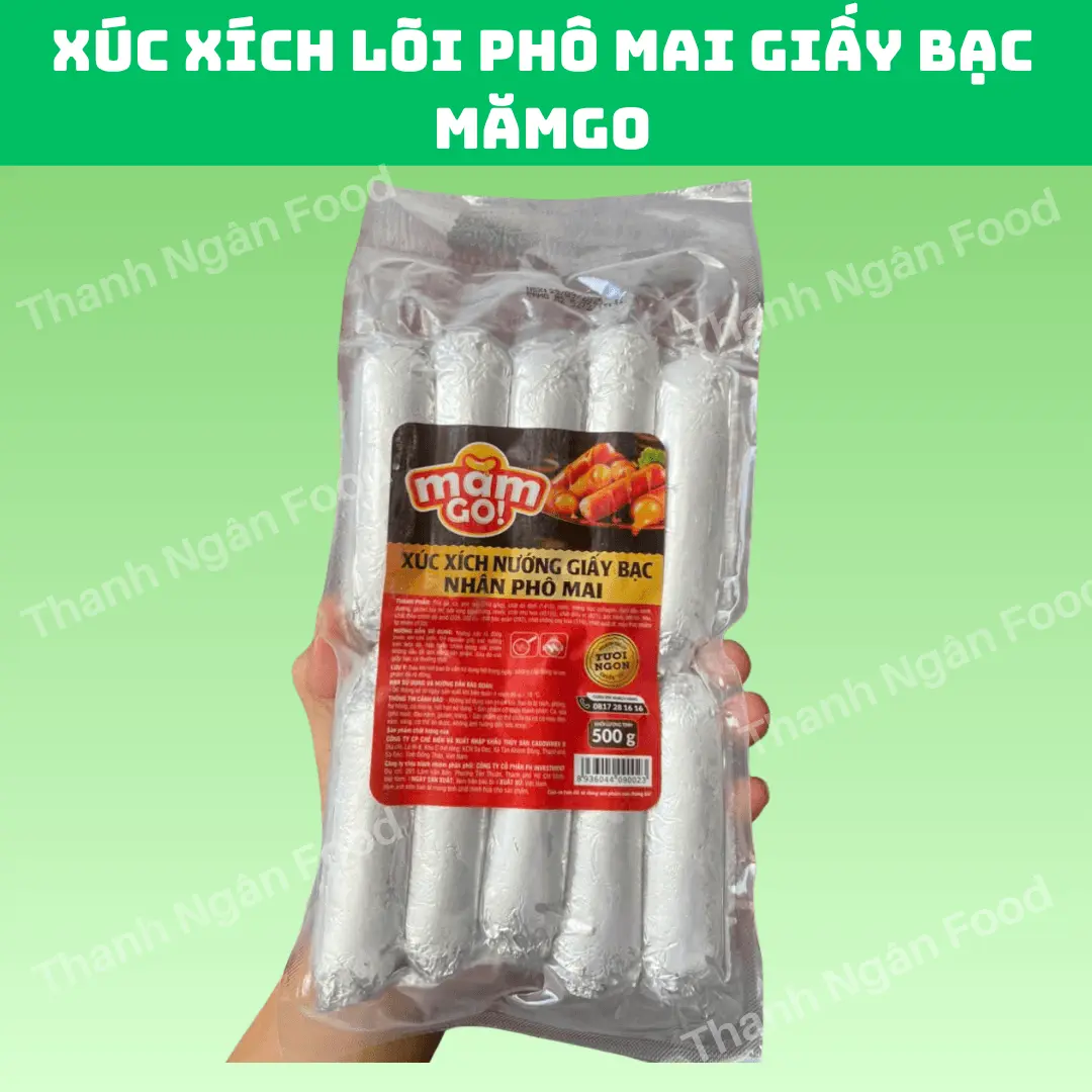 Xúc xích lõi phô mai cuốn giấy bạc Mămgo 