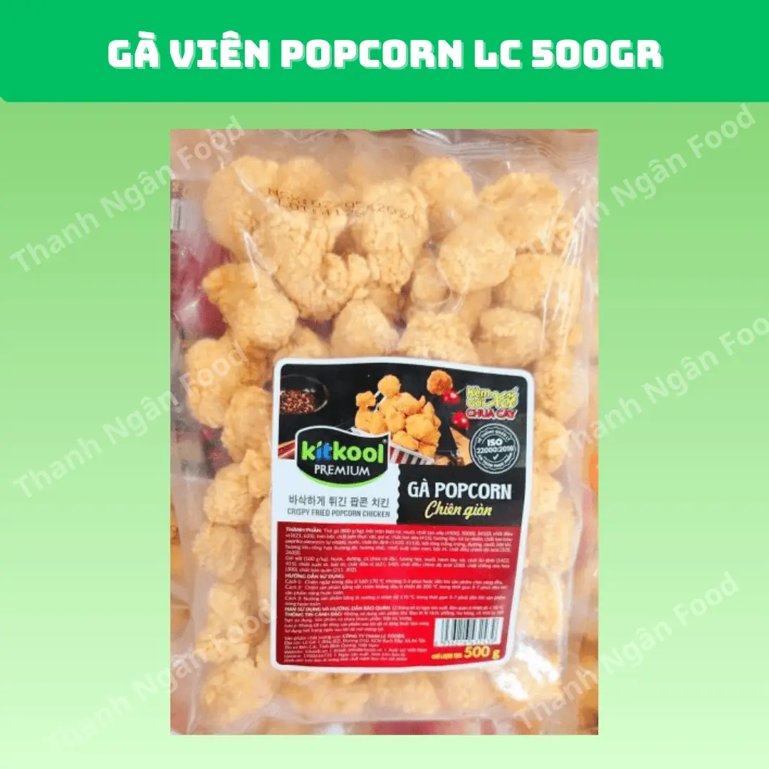 Gà viên popcorn LC 500gr/gói