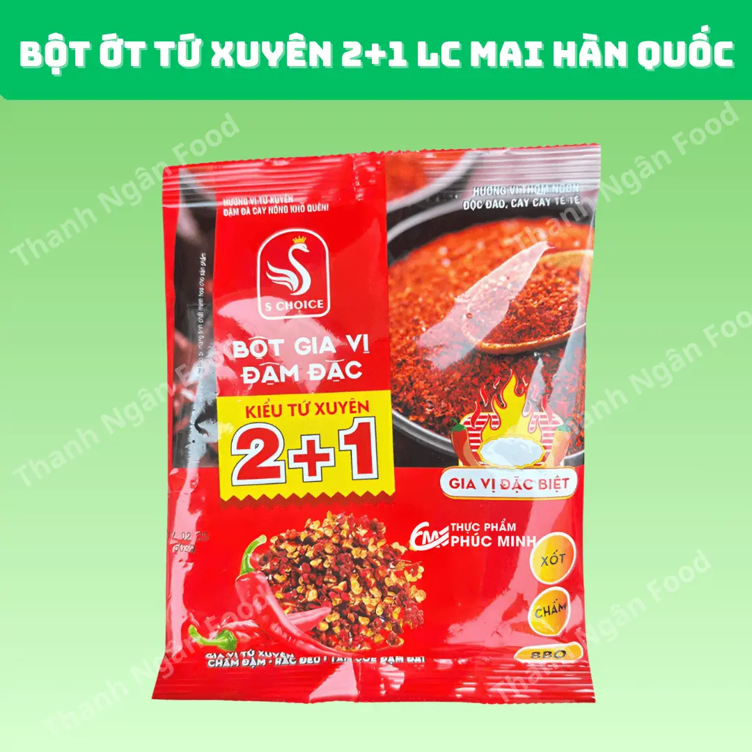 Bột ớt tứ xuyên 2+1 LC 100gr/gói